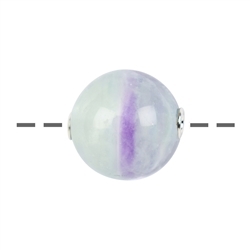 0407296620 Jewelry ball fluorite 20mm, rhodium plated | wholesaler gems & healing stones