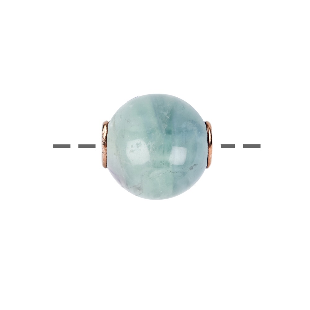 Jewelry Bead Fluorite 12mm, rose gold-plated