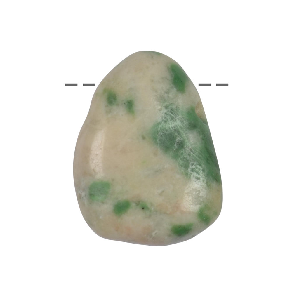 Trommelstein Granat grün (Grossular) gebohrt, 3,0 - 3,5cm (mitttel)