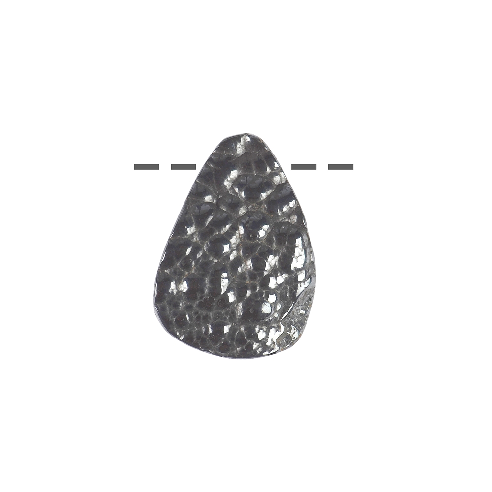 Cabochon Hämatit (Glaskopf) gebohrt, 3,0cm
