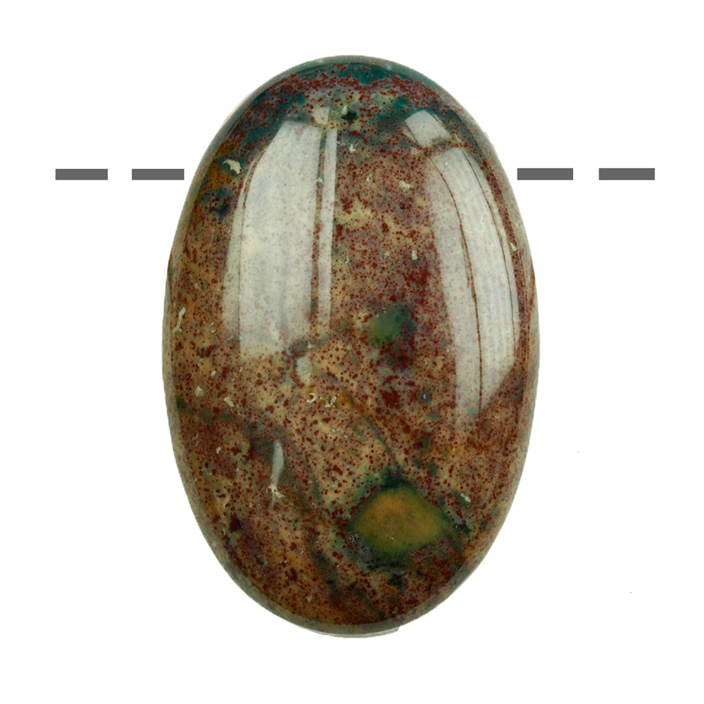 Small Palmstone Heliotrope (Bloodstone) drilled