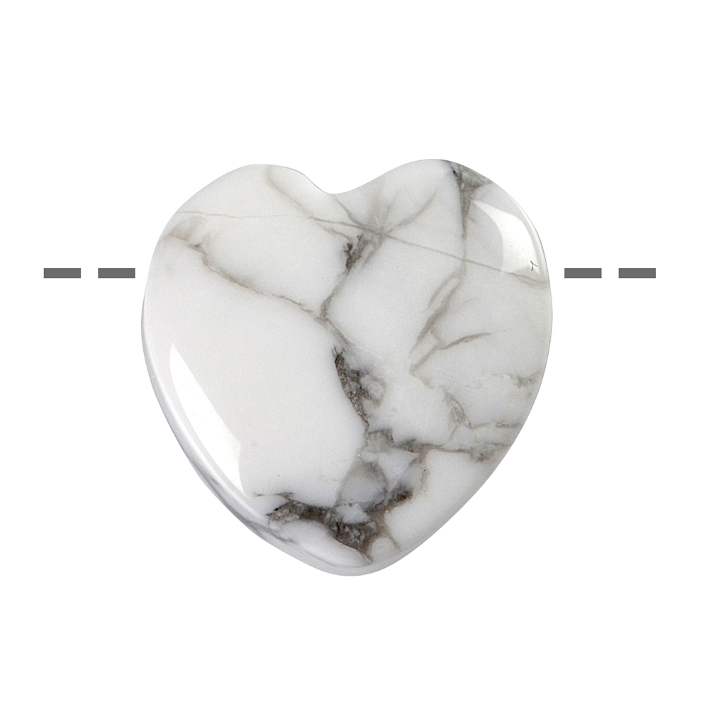 Heart Magnesite drilled, 15mm 