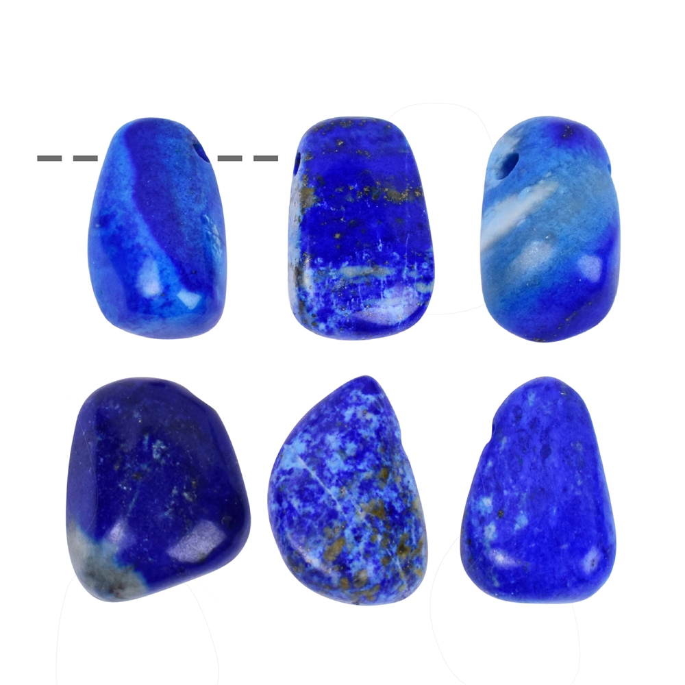 Pierre roulée Lapis-lazuli B percée, 2,0 - 2,5cm