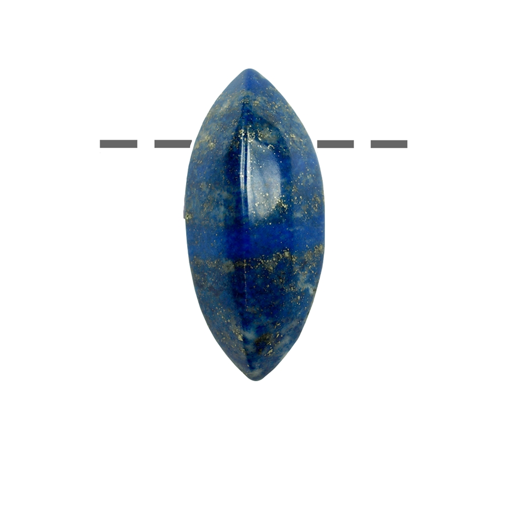 Navette Lapis-lazuli A percée, 3,0cm