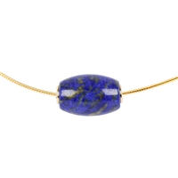 Jewelry ball Lapis Lazuli 18 x 12mm, gold plated