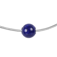 Jewelry ball Lapis Lazuli 12mm, rhodium plated