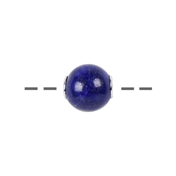 0410496612 Jewelry ball Lapis Lazuli 12mm, rhodium plated | gems, healing stones & jewelry