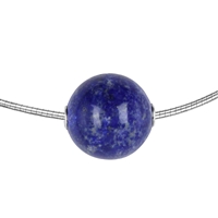 Jewelry ball Lapis Lazuli 20mm, rhodium plated