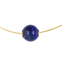 Jewelry ball Lapis Lazuli 12mm, gold plated