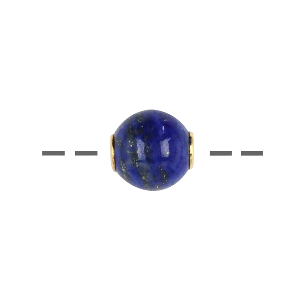 Jewelry ball Lapis Lazuli 12mm, gold plated