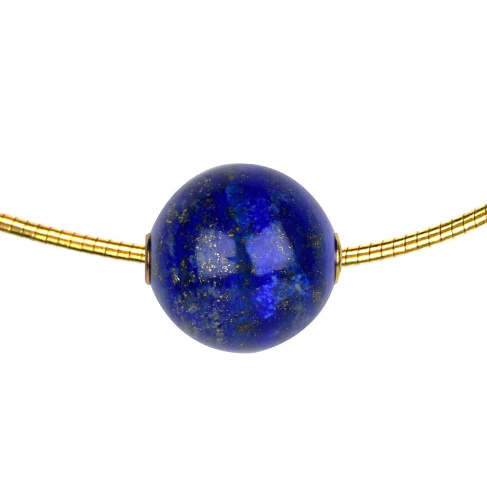 Jewelry ball Lapis Lazuli 20mm, gold plated