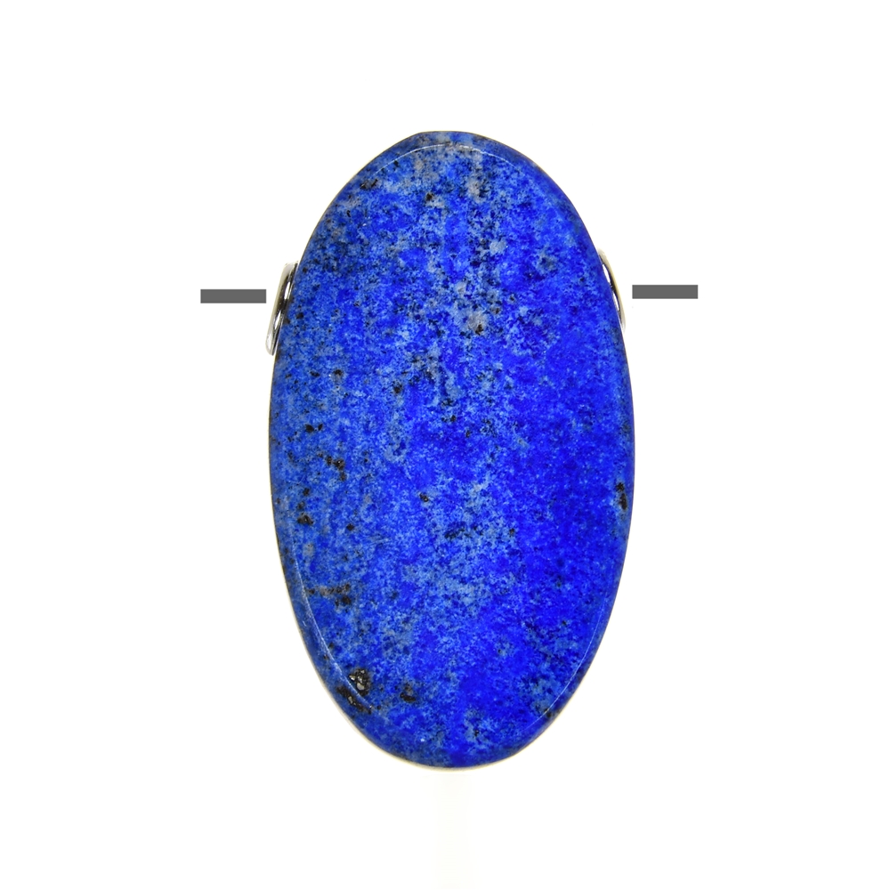 Oval Lapis Lazuli, drilled, 3,5 x 2,0cm, rhodium plated 