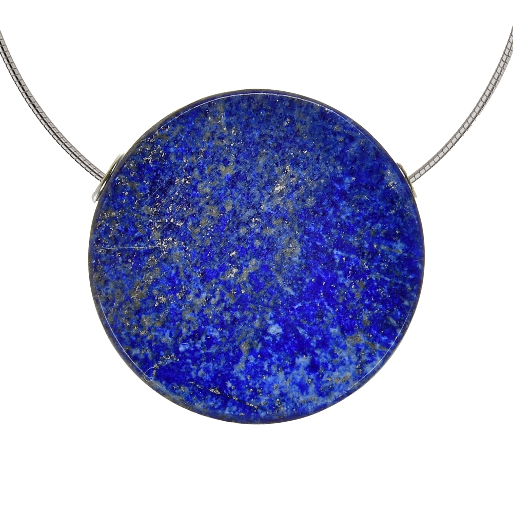 Kreis gebohrt, Lapis Lazuli, 3,5cm, rhodiniert