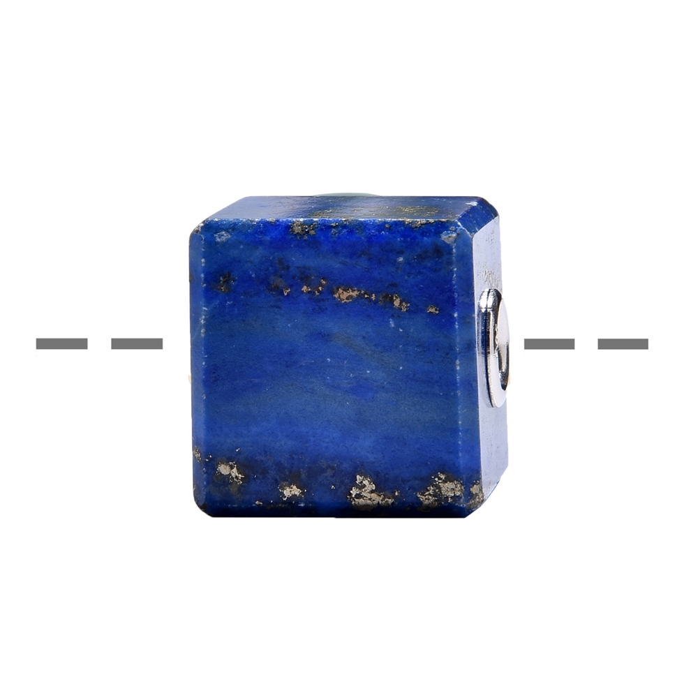 Lapis Lazuli cube, drilled, 2.0 cm, rhodiniert caps | Marco Schreier