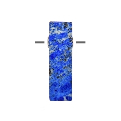 0410499705 Cuboid Lapis Lazuli, drilled, 3,5x 1,0cm, rhodium plated | Marco Schreier