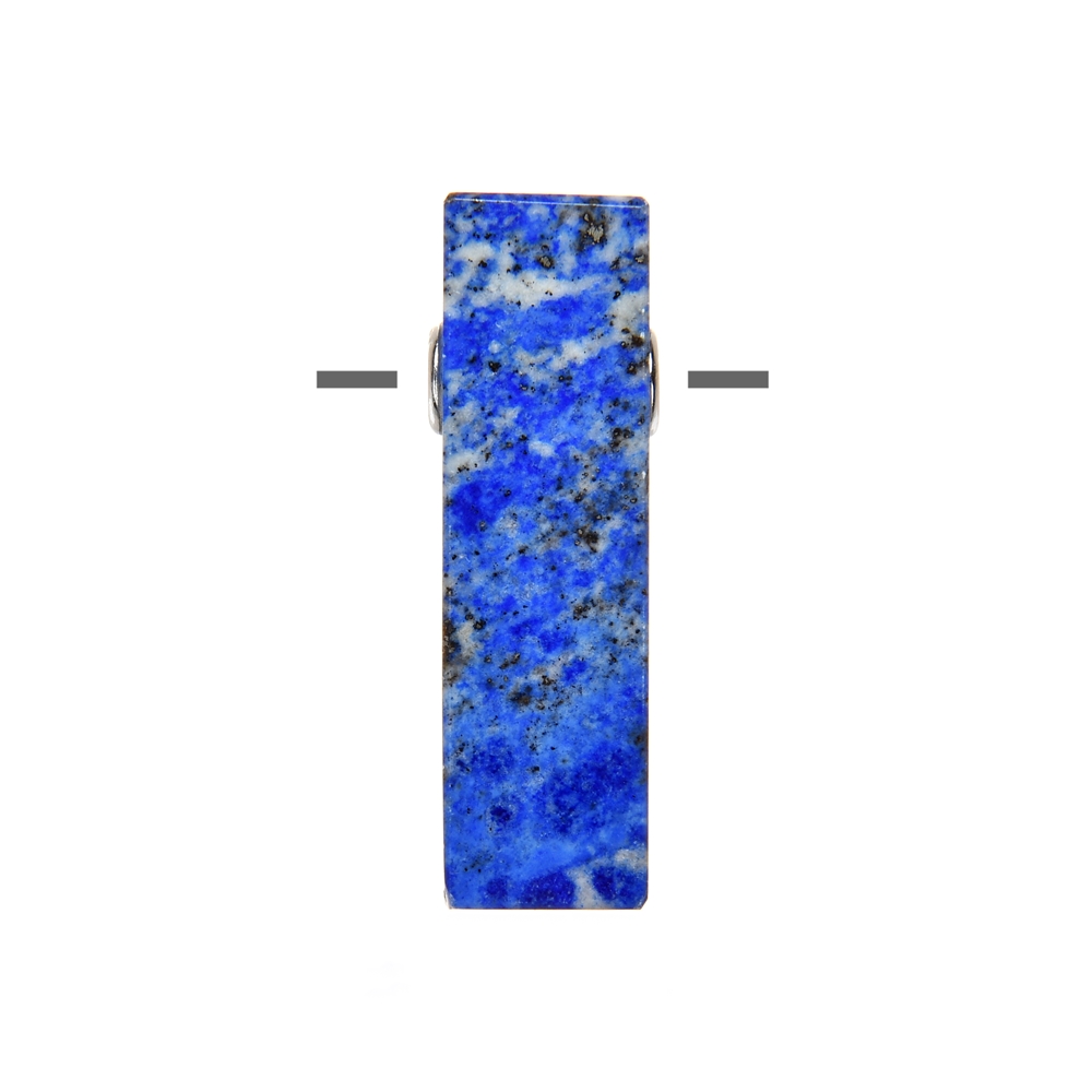 Quader Lapis Lazuli, gebohrt, 3,5x 1,0cm, rhodiniert