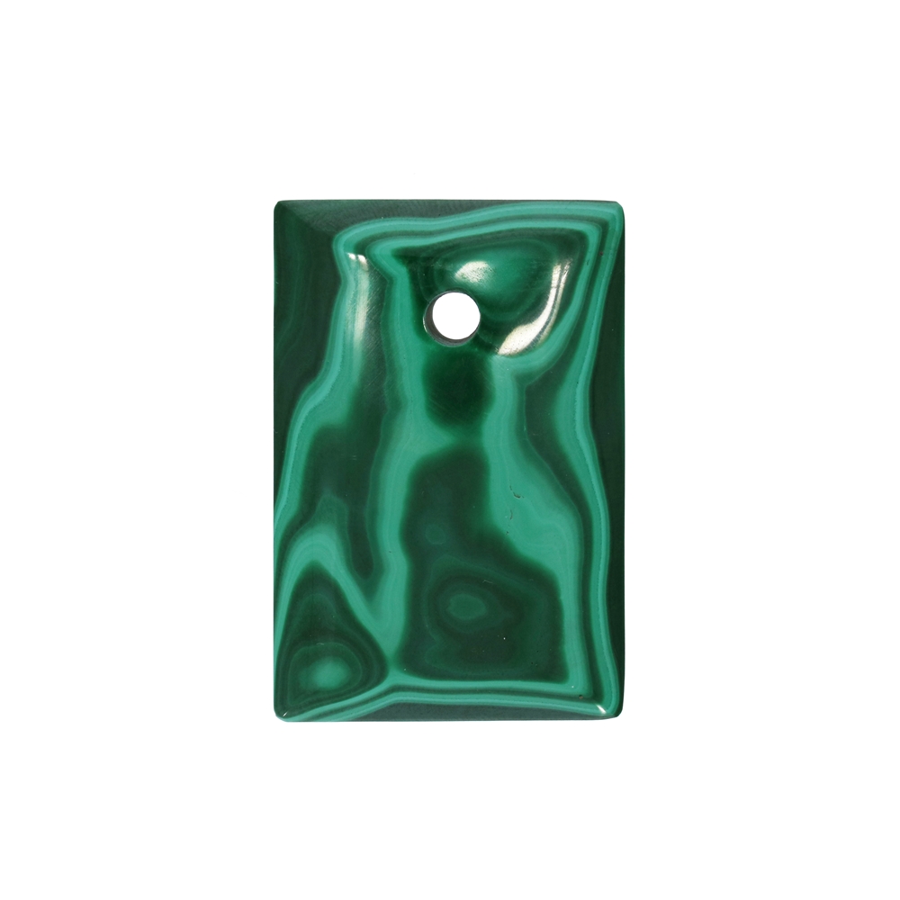 Rectangle Malachite (stab.) front drilled, 3,0 x 2,0cm