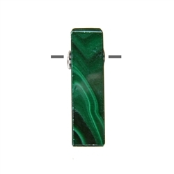 0410699705 Cuboid Malachite (bar.) drilled, 3,5 x 1,0cm, rhodium plated | Marco Schreier