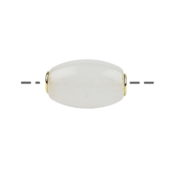 0411196518 Jewelry ball Snow Quartz 18 x 12mm, gold plated | gems, healing stones & jewelry