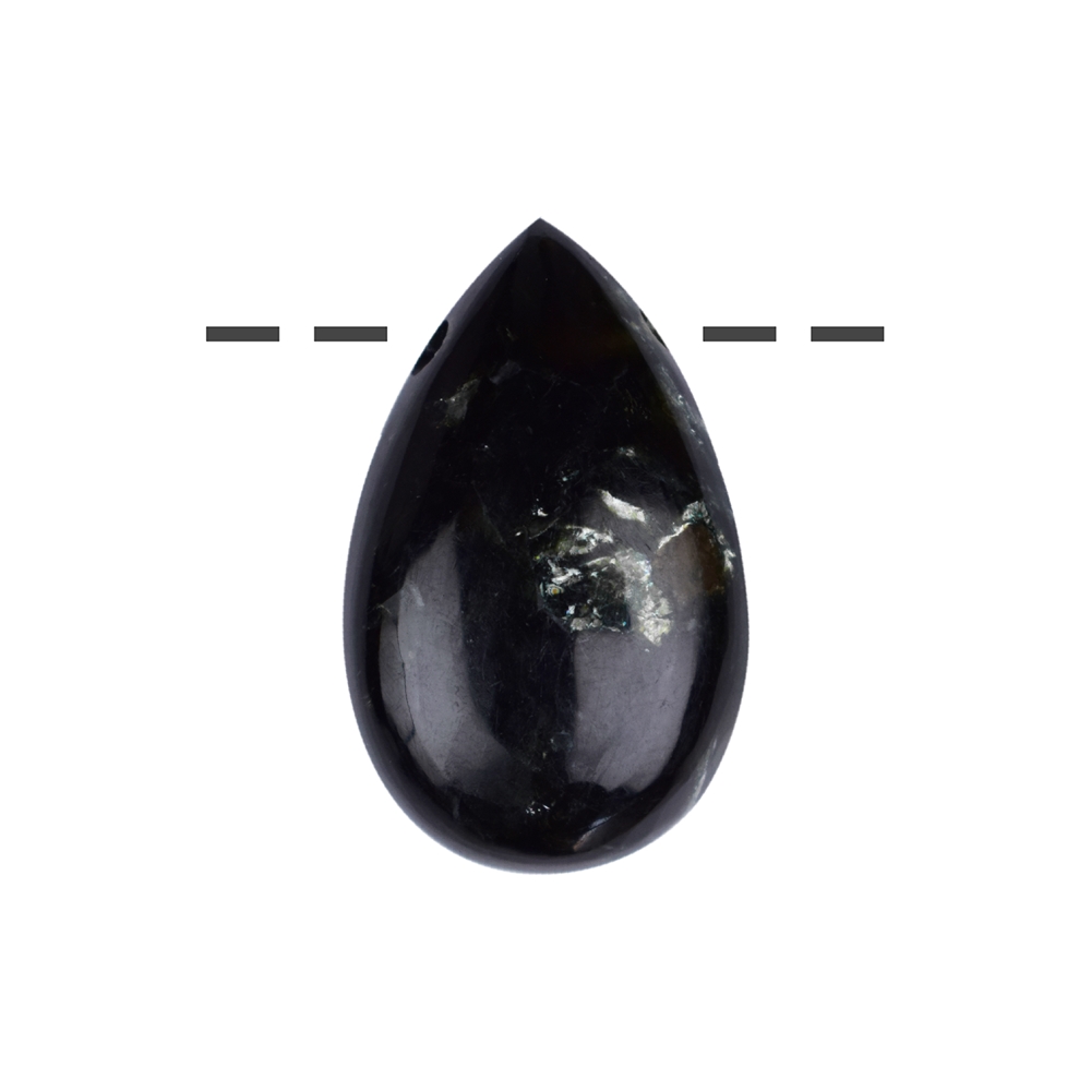 Cabochon Tropfen Muskovit Glimmer (stab.) gebohrt, 3,0cm