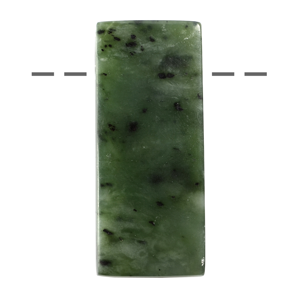 Cabochon rectangle Nephrite (Indonesia) drilled, 05cm