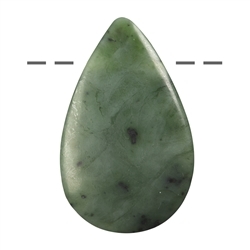 0411695614 Cabochon drop Nephrite (Indonesia) drilled, 05,5cm | Marco Schreier