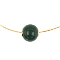 Perle di gioielleria in nefrite 12 mm, placcate oro