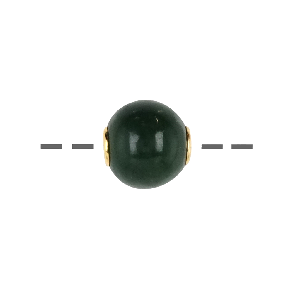 Jewelry ball Nephrite 12mm, gold plated