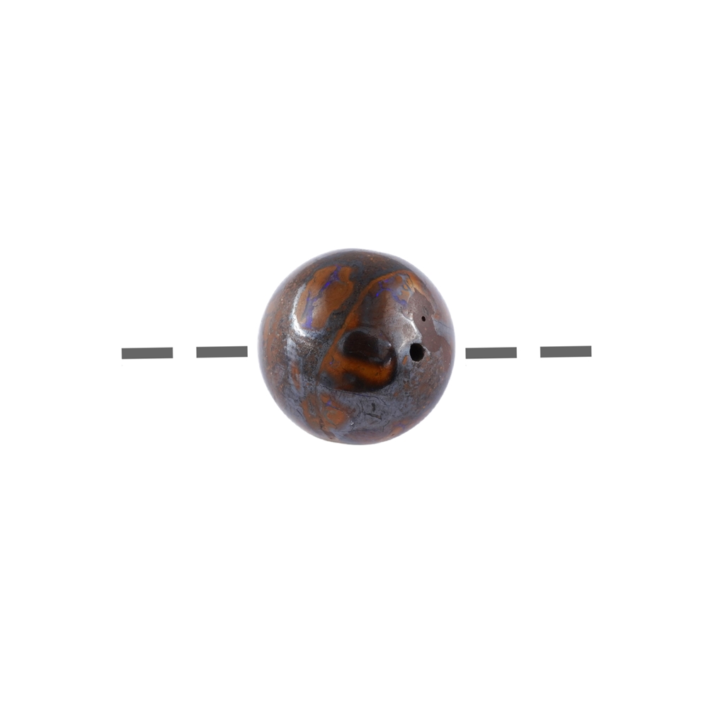 Boulder Opal ball drilled, 15mm, 1mm hole