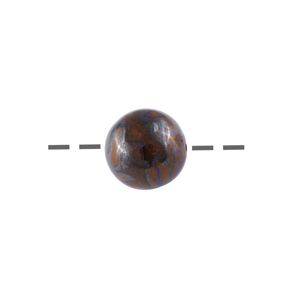 Boulder Opal ball drilled, 15mm, 1mm hole