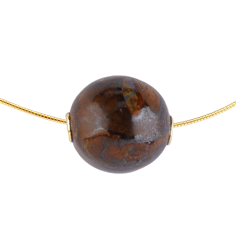 Jewelry ball Boulder Opal 18mm, gold-plated