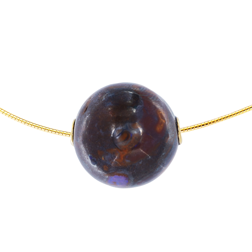 Jewelry ball Boulder Opal 20mm, gold-plated