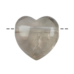 0412890635 Heart Smoky Quartz drilled, 3,5cm | wholesaler gems, healing stones & jewelry