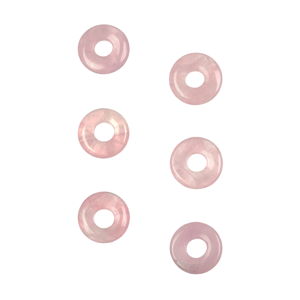Ciambella di quarzo rosa, 15 mm (6 pz./VE)