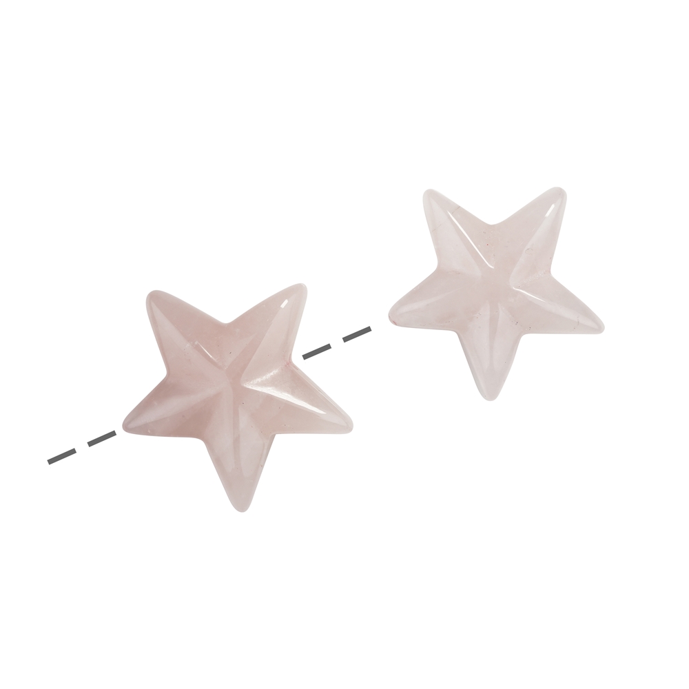 Starfish Rose Quartz drilled, 20mm, 1mm hole (6 pcs./VE)