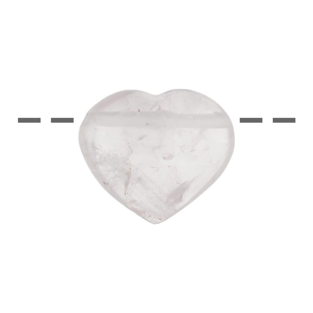 Coeur Quartz rose percé, 2,8 - 3,2cm