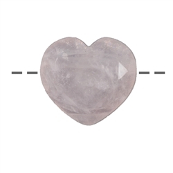 0413390626 Heart Rose Quartz faceted drilled, 2,5cm | wholesaler gems & healing stones