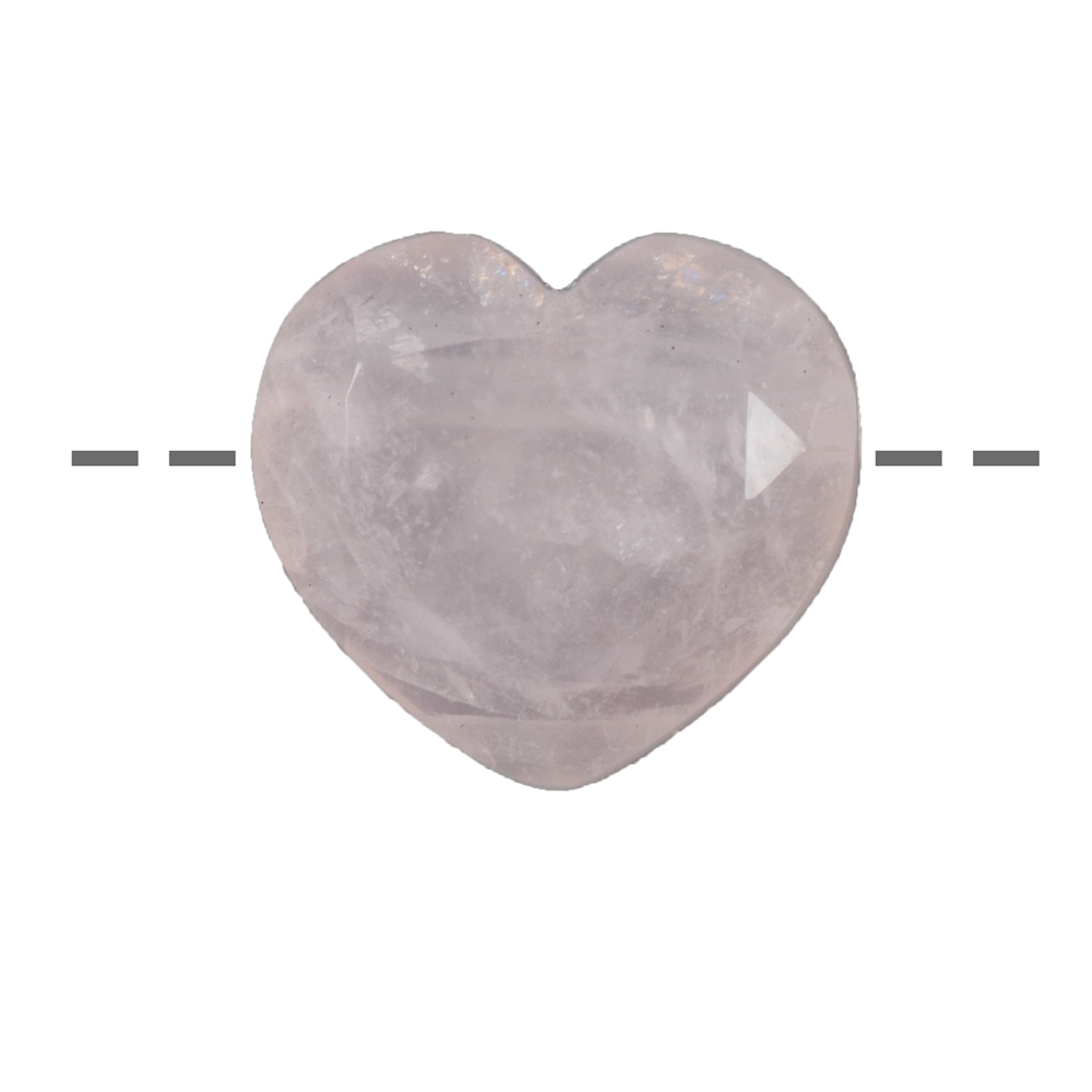 Coeur Quartz rose percé à facettes, 2,5cm