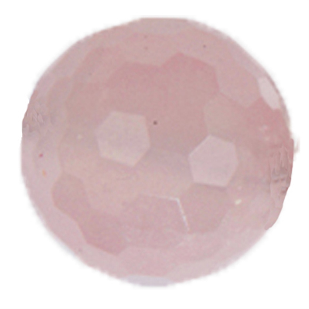 Ball Rose Quartz faceted drilled, 20mm