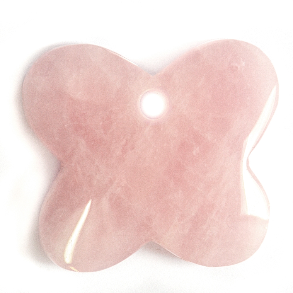Butterfly Rose Quartz front drilled, 6,0cm