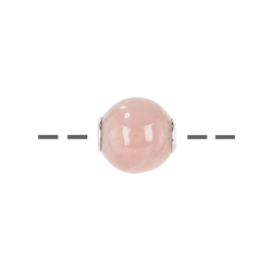 0413396612 Jewelry ball Rose Quartz 12mm, rhodium plated | wholesaler gems & healing stones