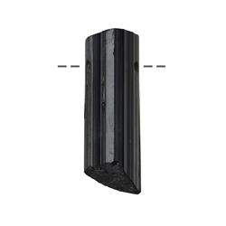 0413893074 Raw crystal Tourmaline (black) drilled, 4.0 - 4.9 cm (medium) | Marco Schreier