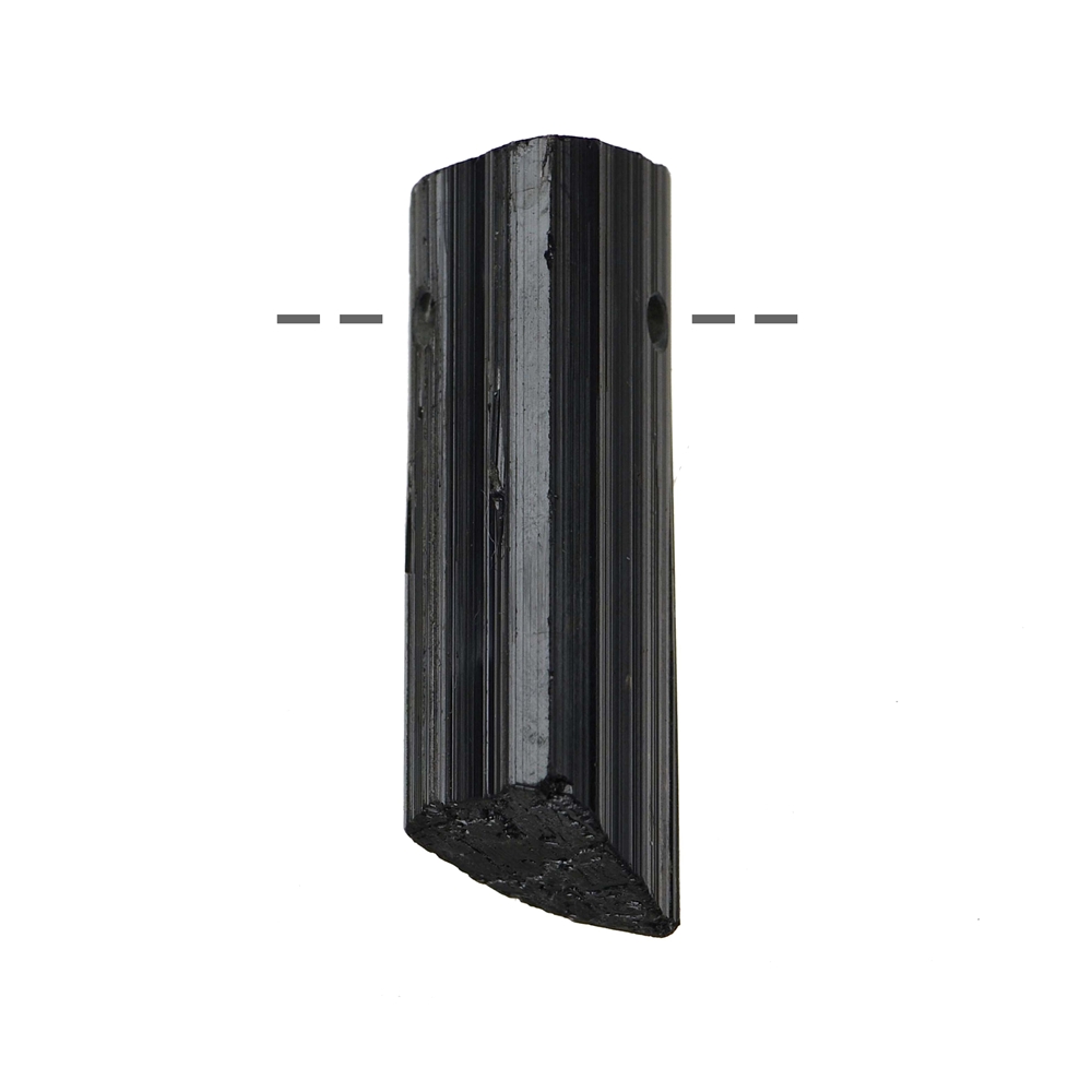 Raw crystal Tourmaline (black) drilled, 4.0 - 4.9 cm (medium)