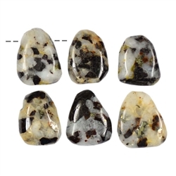 0414093002 Tumbled Stone Siderite Drilled in Cryolite | wholesaler gems & healing stones