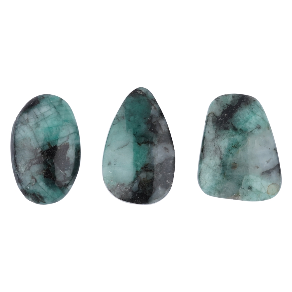 Cabochon emerald drilled, 2.5 - 3.5 cm (mini-small)