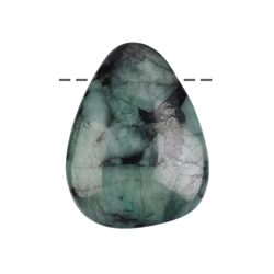 0414495662 Cabochon emerald drilled, 4,0 - 4,5cm (medium) | gems, healing stones & jewelry