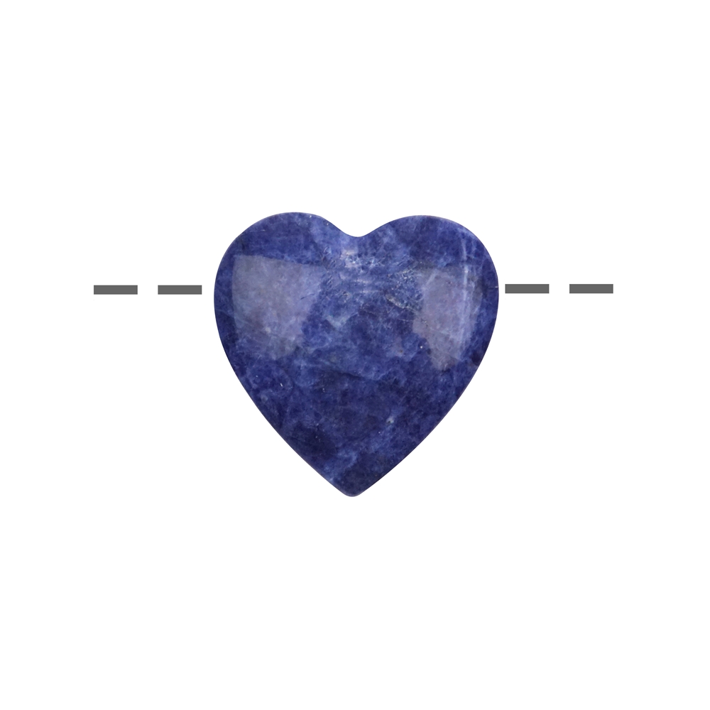 Heart Sodalite (extra) drilled, 2,5cm