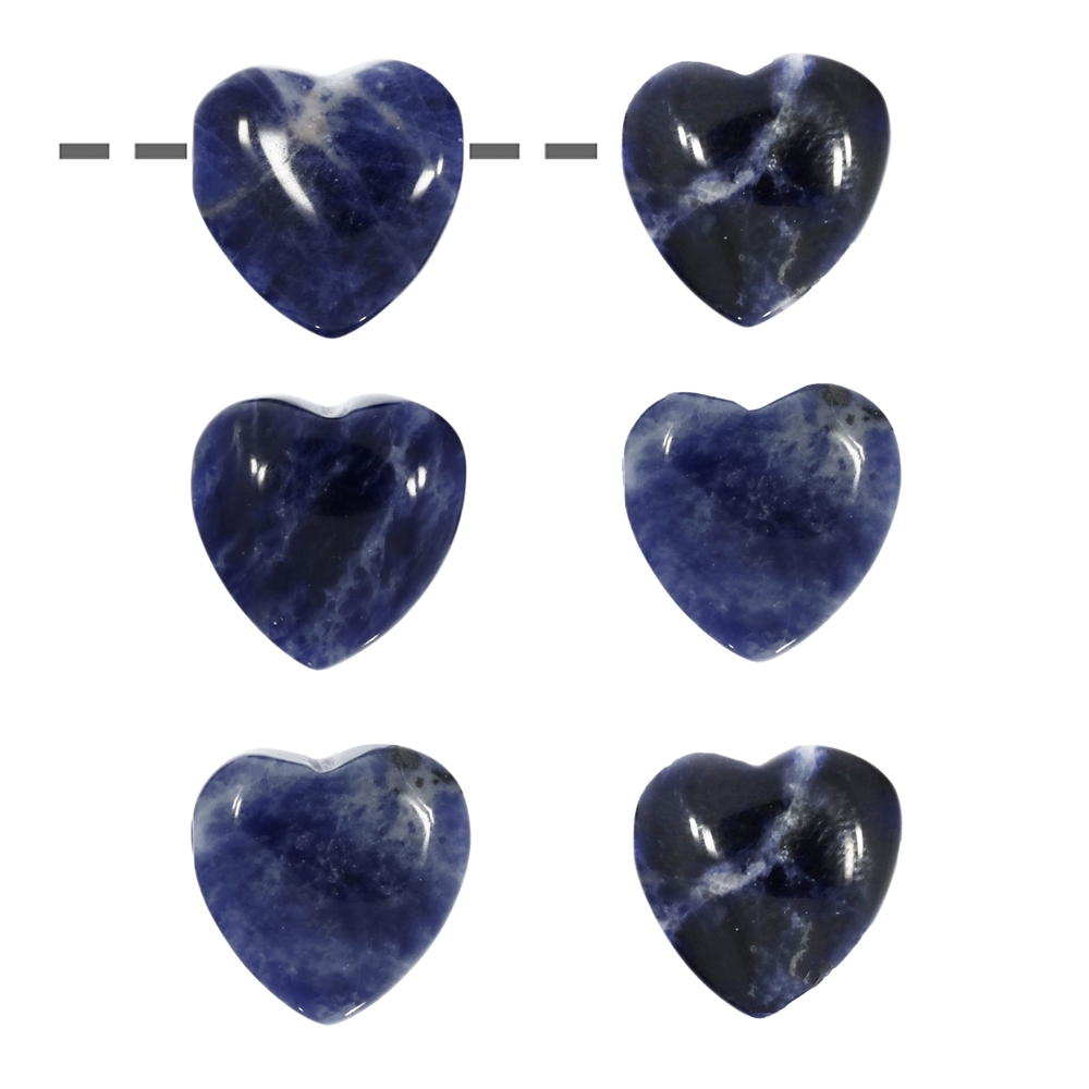 Heart Sodalite drilled, 15mm