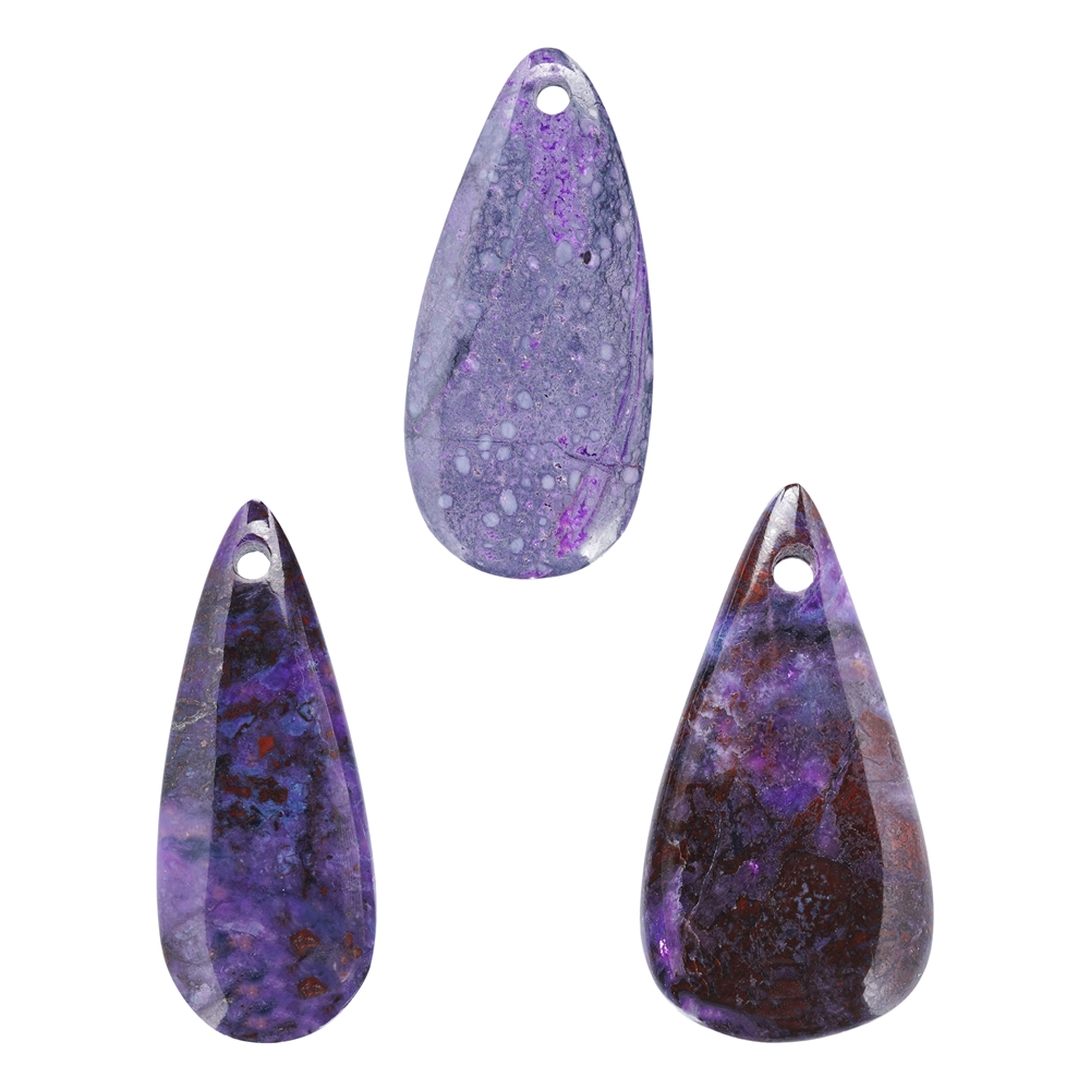 Cabochon Sugilite B percé frontale, 4,5 - 5,0cm