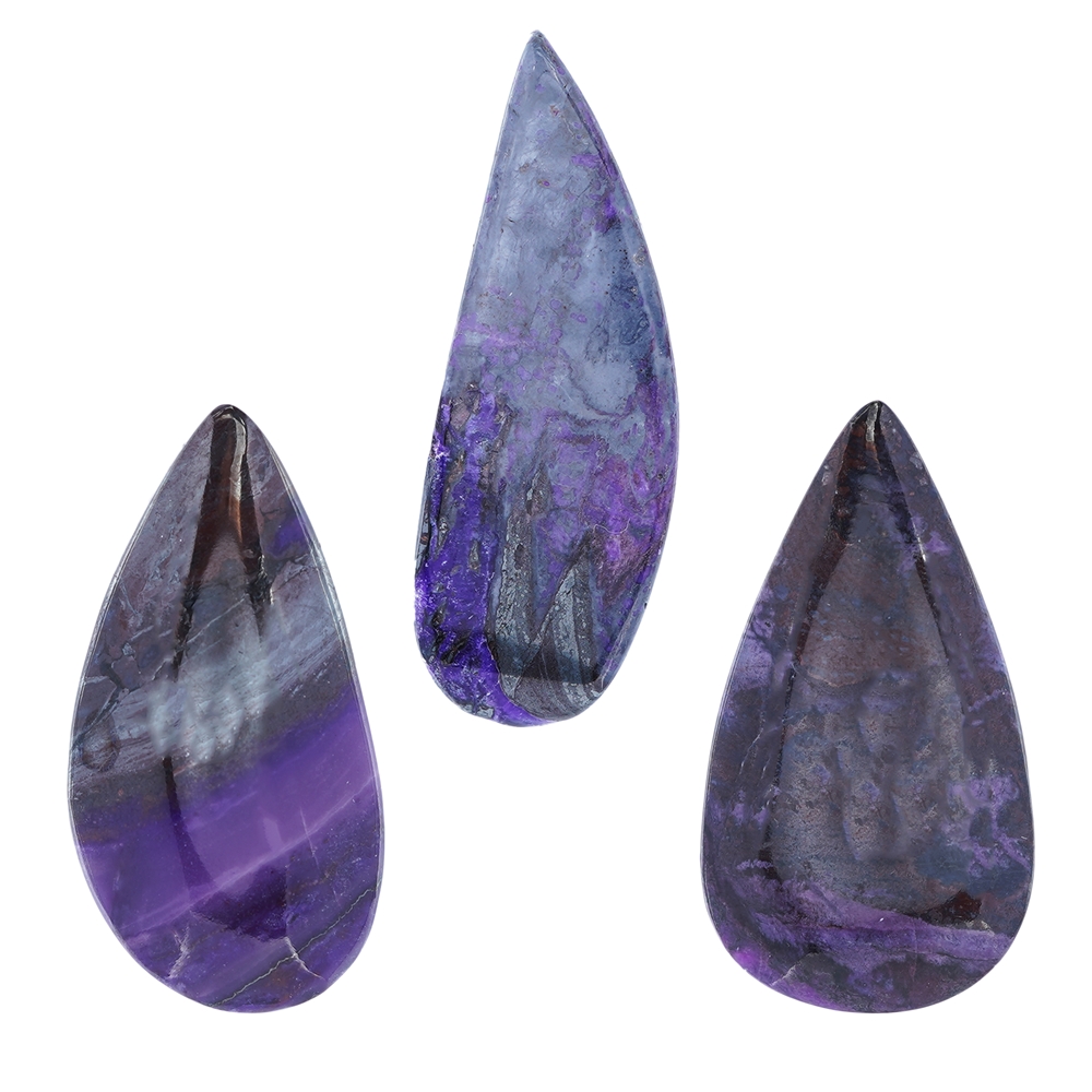 Cabochon Sugilite drilled, 3.5 - 4.5cm